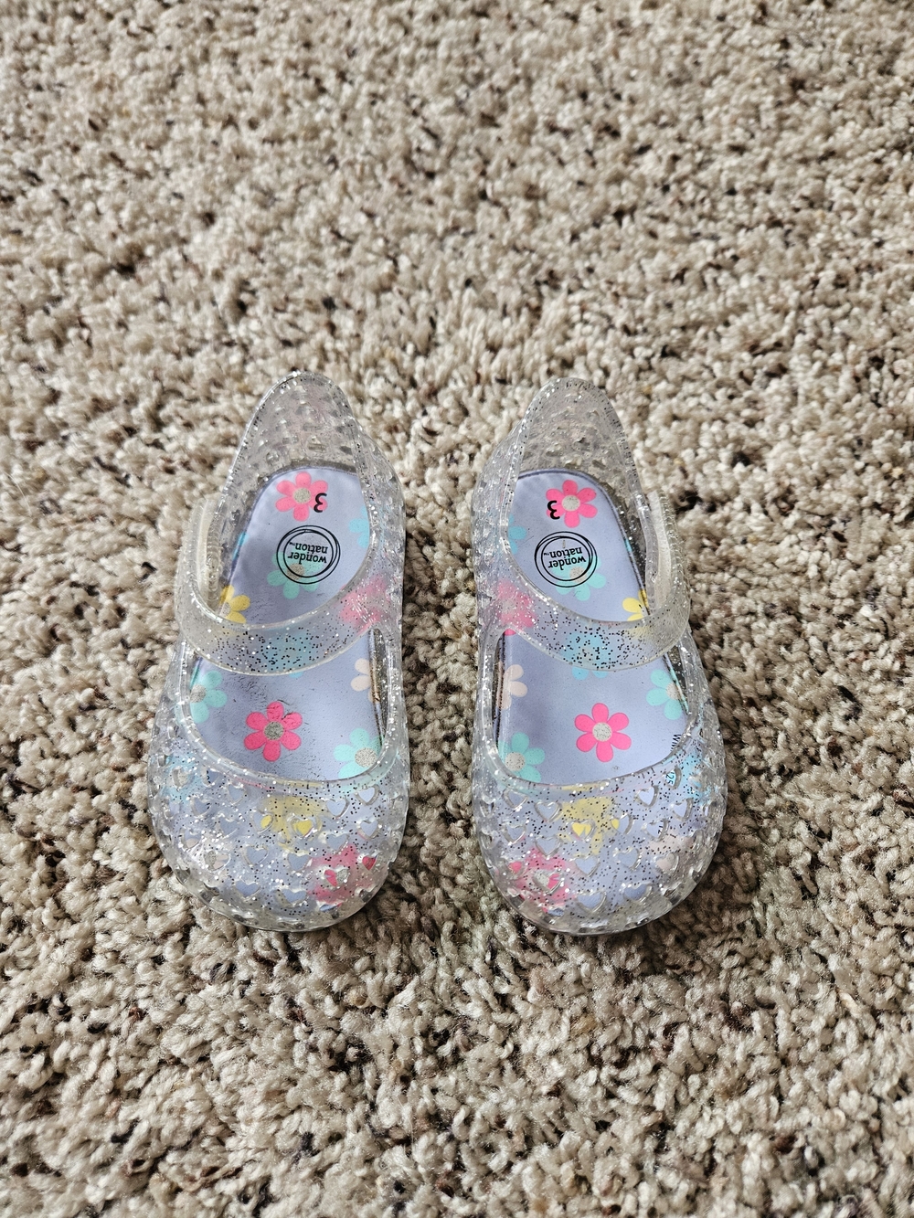 Clear Glitter Jelly Shoes